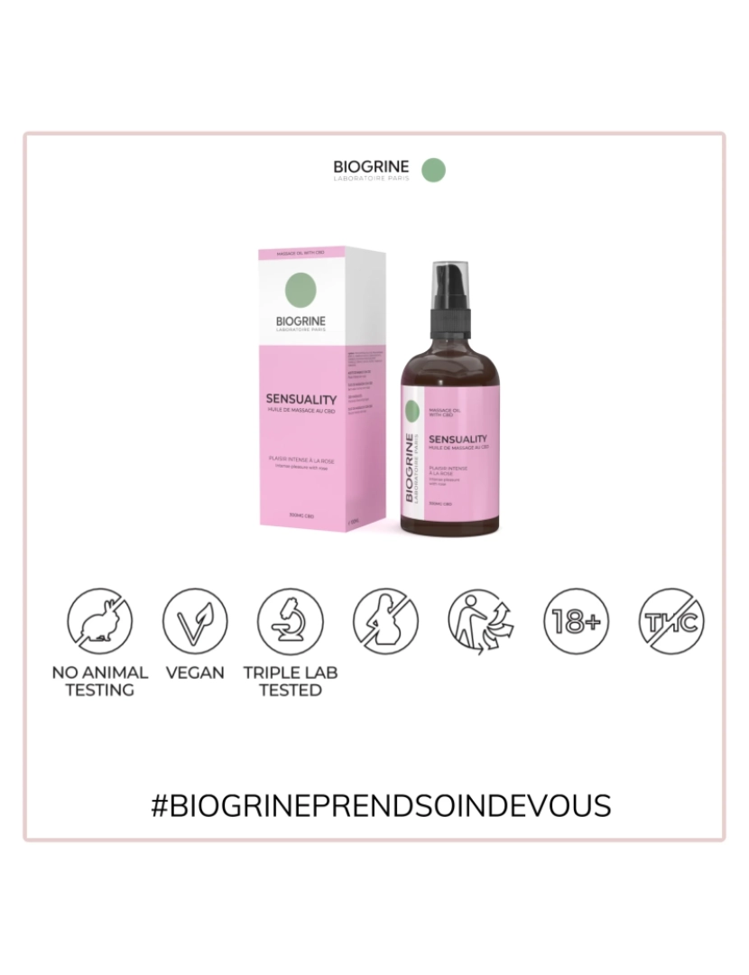 imagem de Biogrina - Oil de massagem "sensualidade" - Momento sensual -a -base 300mg - rico em vitamina C e E - perfume rosa - 100ml4