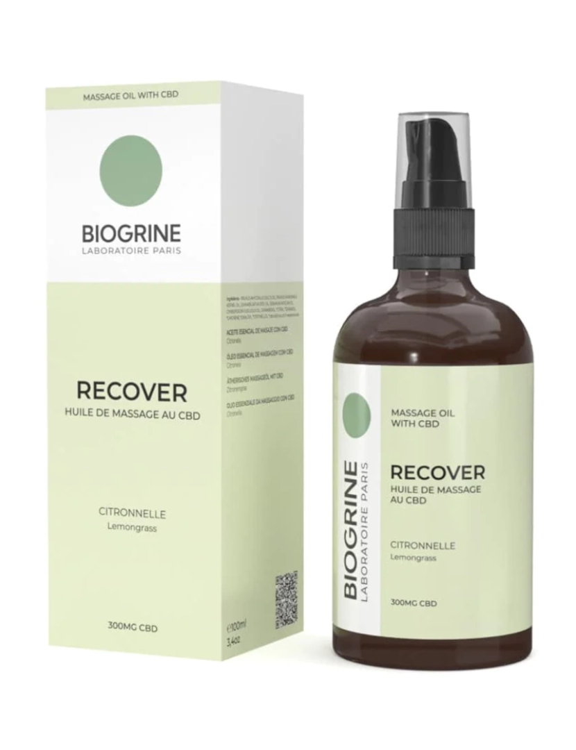 Biogrine - Biogrina - óleo de massagem "sensualidade" - baseado em CBD 300mg - rico em vitamina C e E - perfume limonal - 100ml