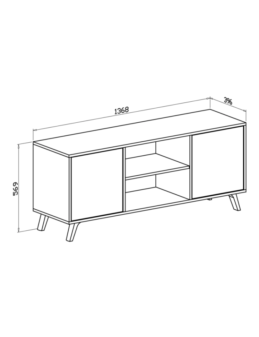 imagem de Casa de Skraut - Mobiliário Tv para Salão - 57 X 140 X 40 Cm - Tv 32/40/50/55/60" Finish Grey/Chêne4