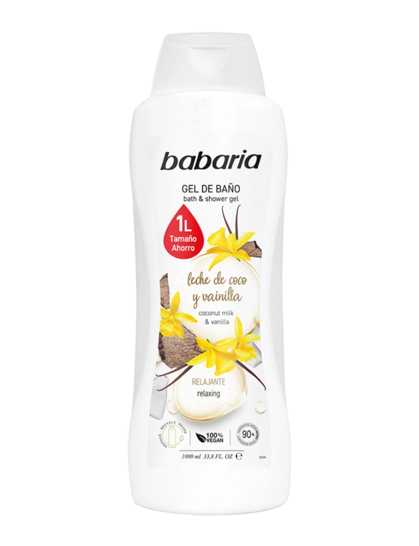 Babaria - Gel Leite Coco e Baunilha 1000Ml