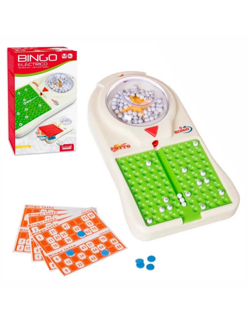 Div - Jogo do Bingo Electrónico C/ 90 Bolas E 48 Cartas           