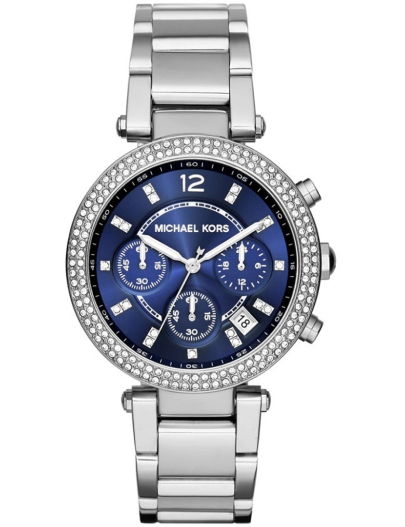 Michael Kors - Relógio Michael Kors Parker Prateado e Azul