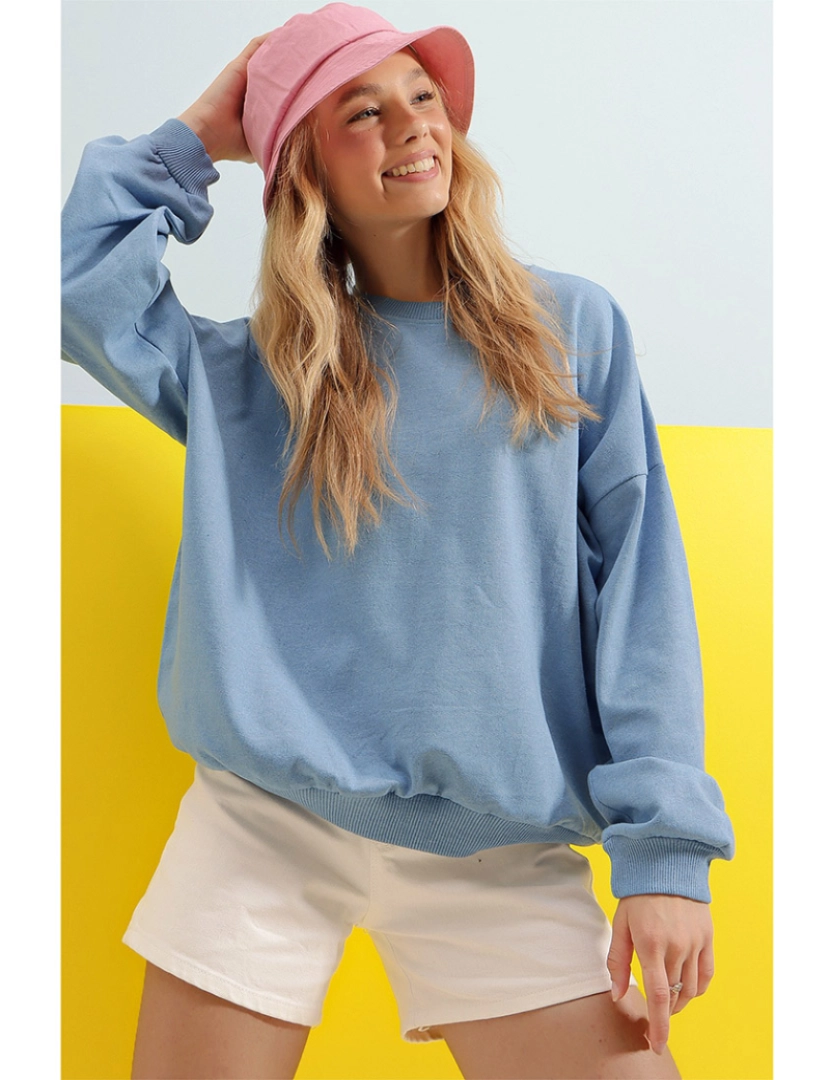 Vaggon - Sweatshirt Senhora  Azul claro