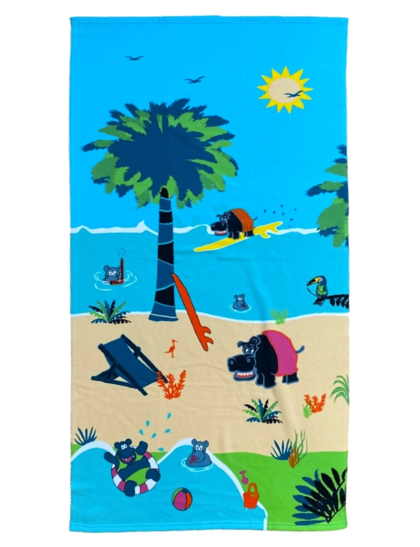 Le Comptoir De La Plage - Toalha de praia em microfibra para crianças Hipopótamo