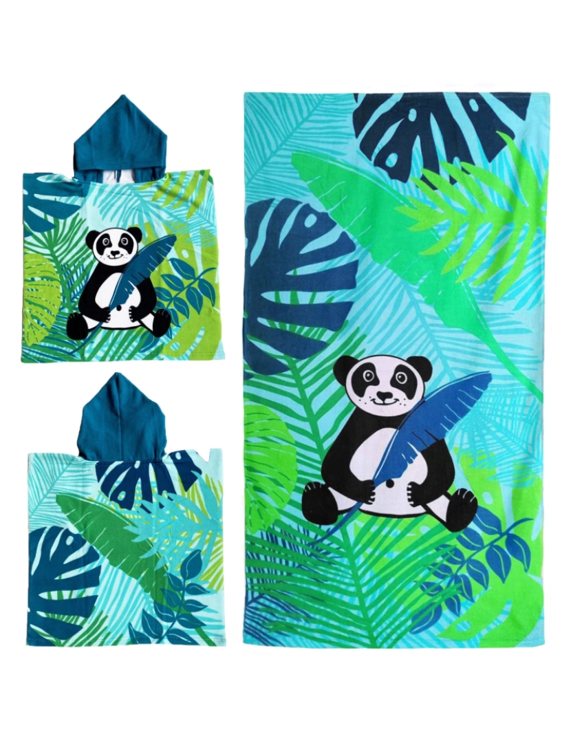 Le Comptoir De La Plage - poncho e conjunto de toalhas de praia para crianças Panda