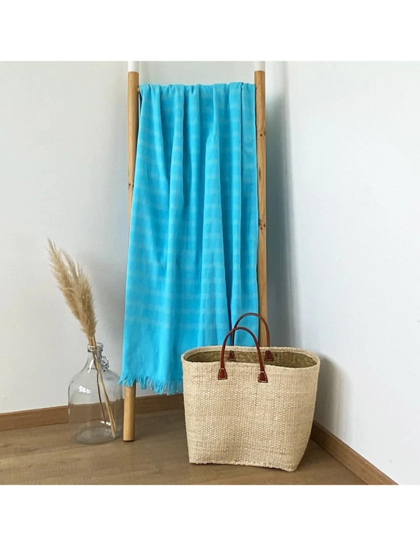 imagem de Fouta forrada com esponja Alanya turquoise 90x160 400g/m²2