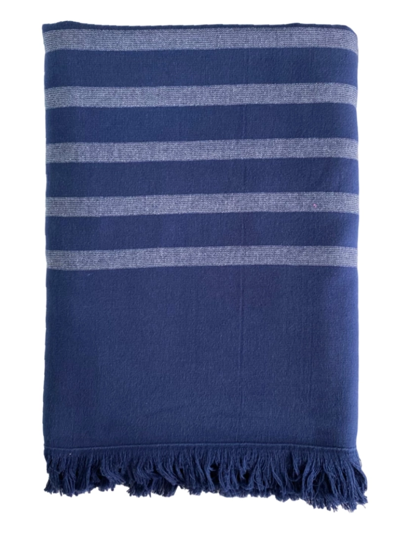 imagem de Fouta forrada com esponja Alanya Bleu marine 90x160 400g/m²1