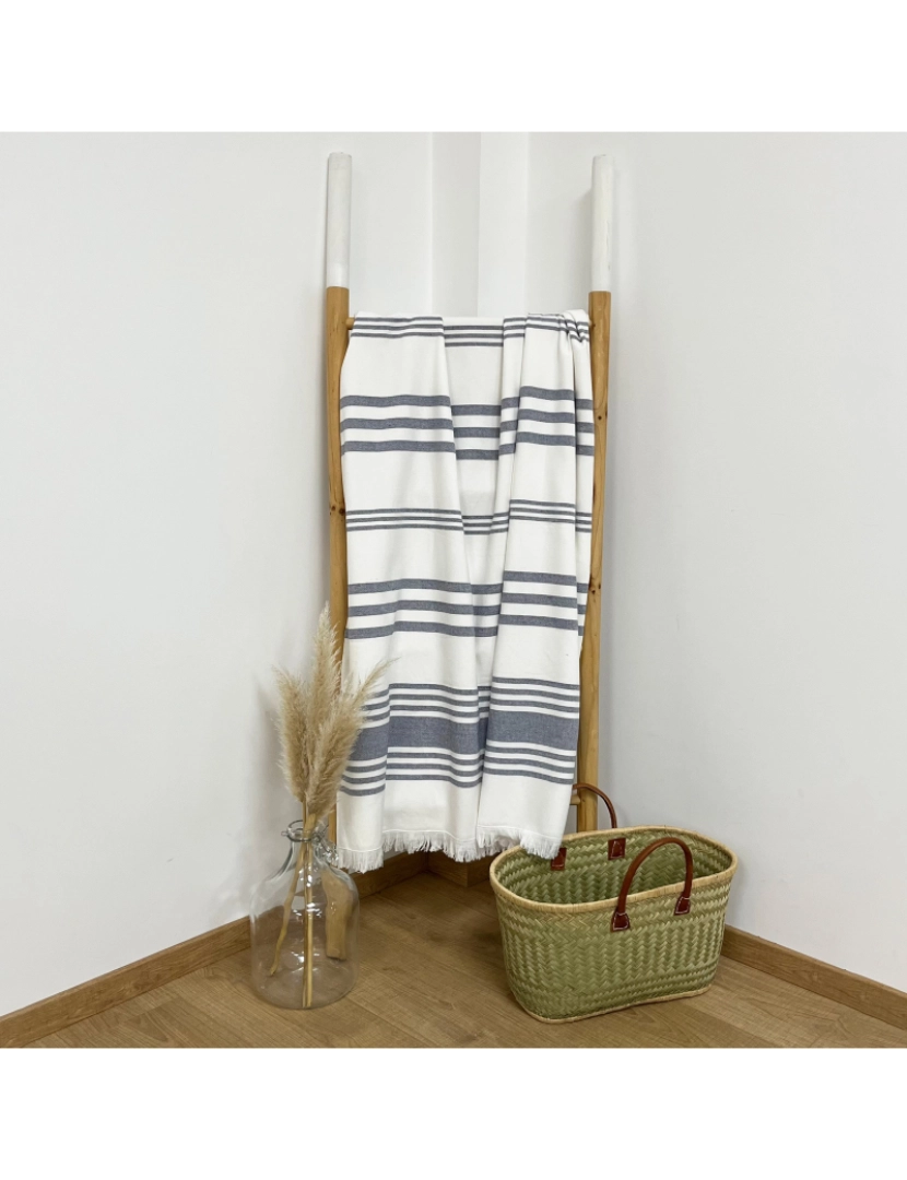 imagem de Fouta forrada com esponja Karabuk Bleu marine 90x160 400g/m²2