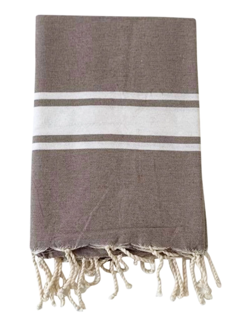 Le Comptoir De La Plage - Fouta tradicional Kozo Taupe 100x200 190g/m²