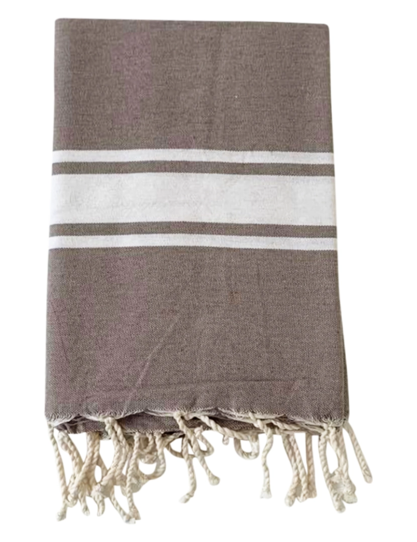 Le Comptoir De La Plage - Fouta tradicional Kozo Taupe 200x200 190g/m²