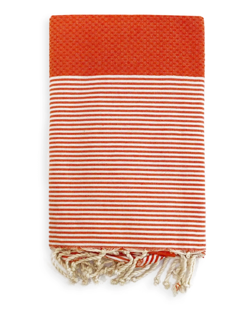 Le Comptoir De La Plage - Fouta tradicional Mikanda Orange 100x200 190g/m²