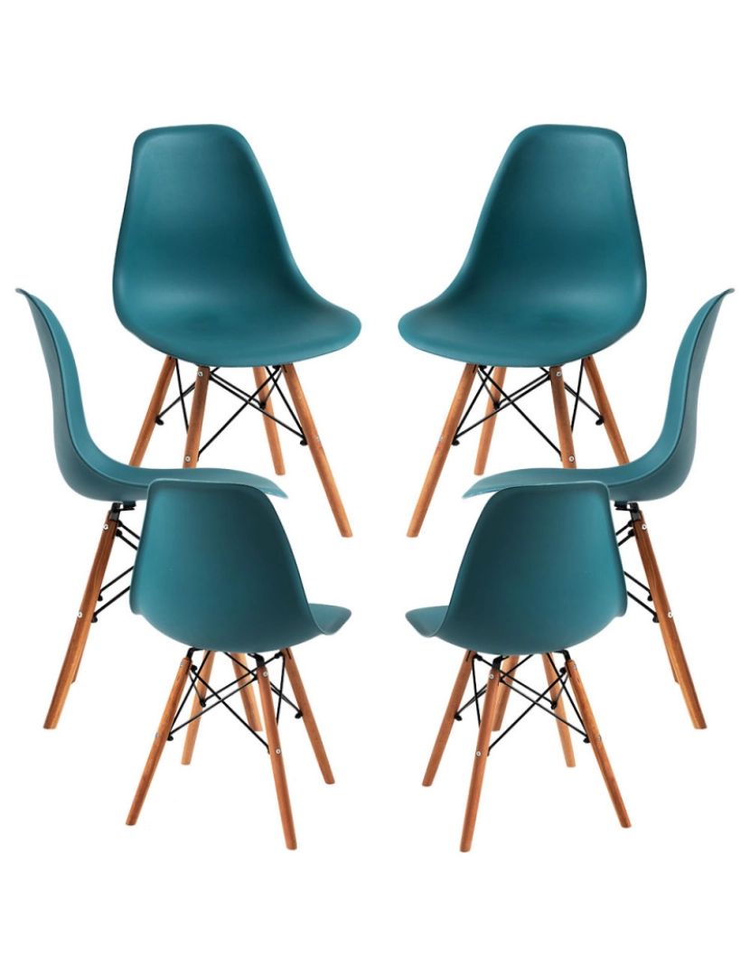 Presentes Miguel - Pack 6 Cadeiras Tower Pro - Verde-azulado