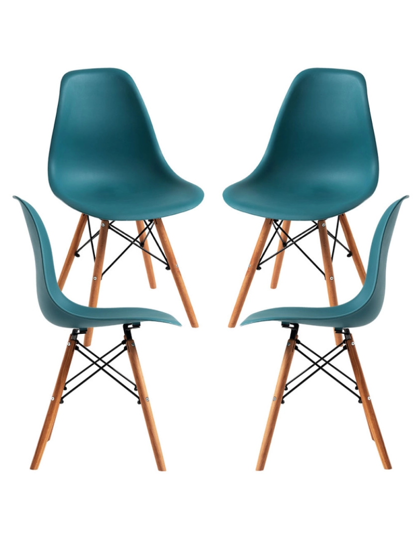 Presentes Miguel - Pack 4 Cadeiras Tower Pro - Verde-azulado
