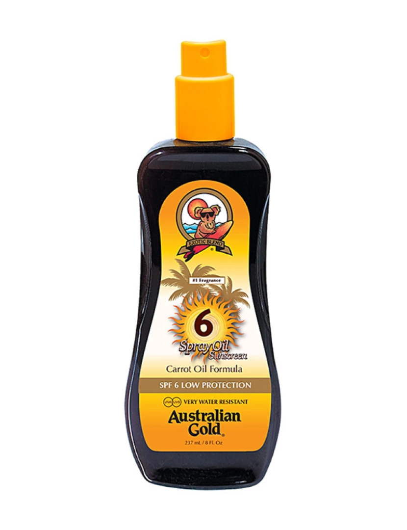 Australian Gold - Protetor Spray Fórmula Óleo de Cenoura Sunscreen SPF6 237Ml