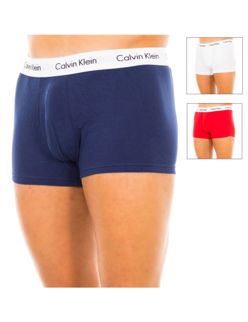 Calvin Klein - Pack 3 Boxer Homem Azul, Vermelho e Branco