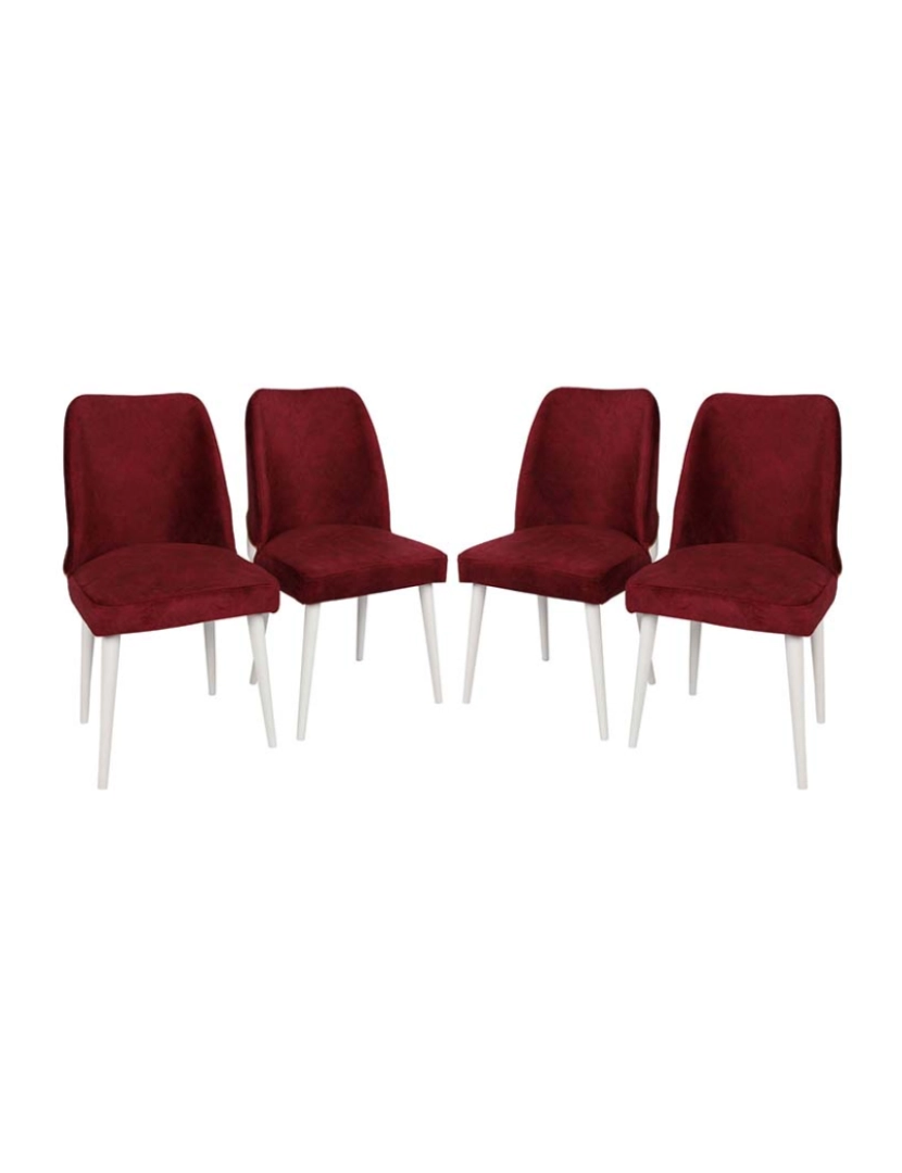 ASR - Pack 4 Cadeiras Vermelho Branco