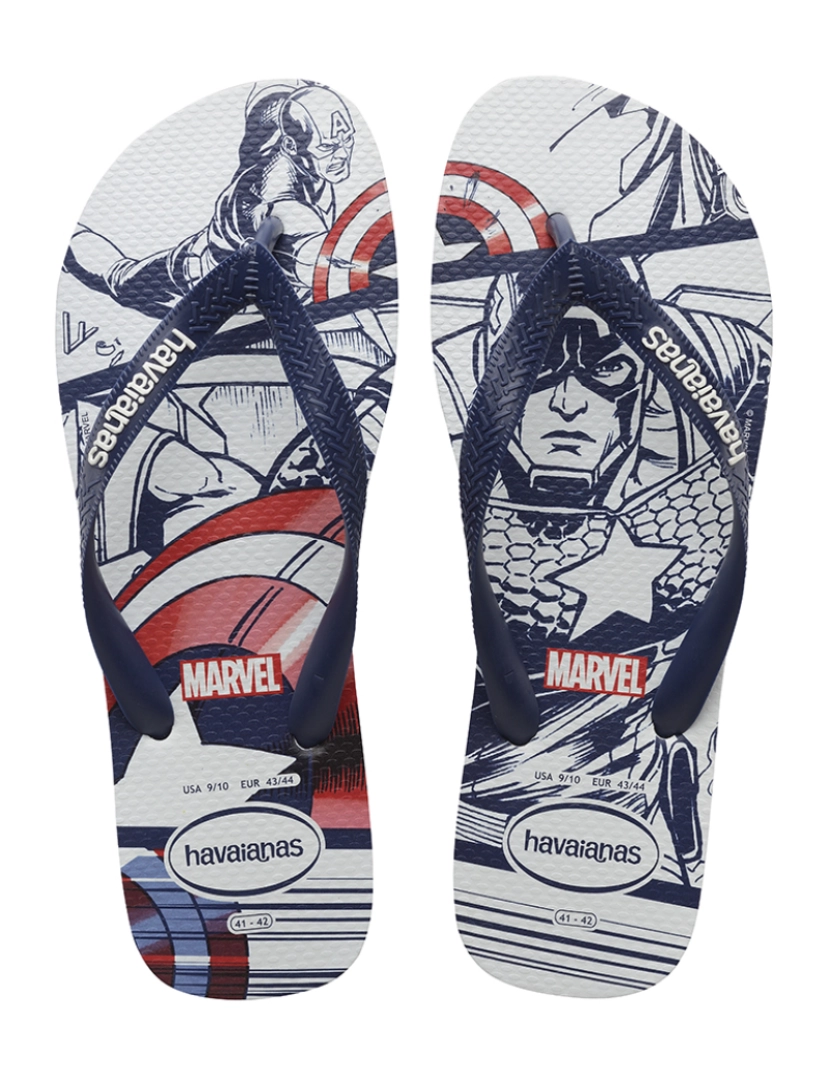 Havaianas - Havaianas Top Marvel Kids Unisexo Azul Navy e Branco