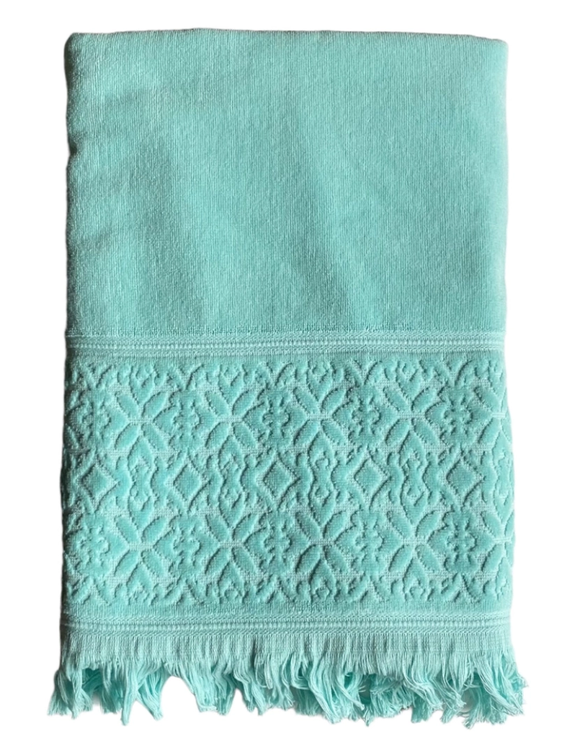 Le Comptoir De La Plage - Toalha de veludo lisa Romance Aqua 90x170 460g/m²