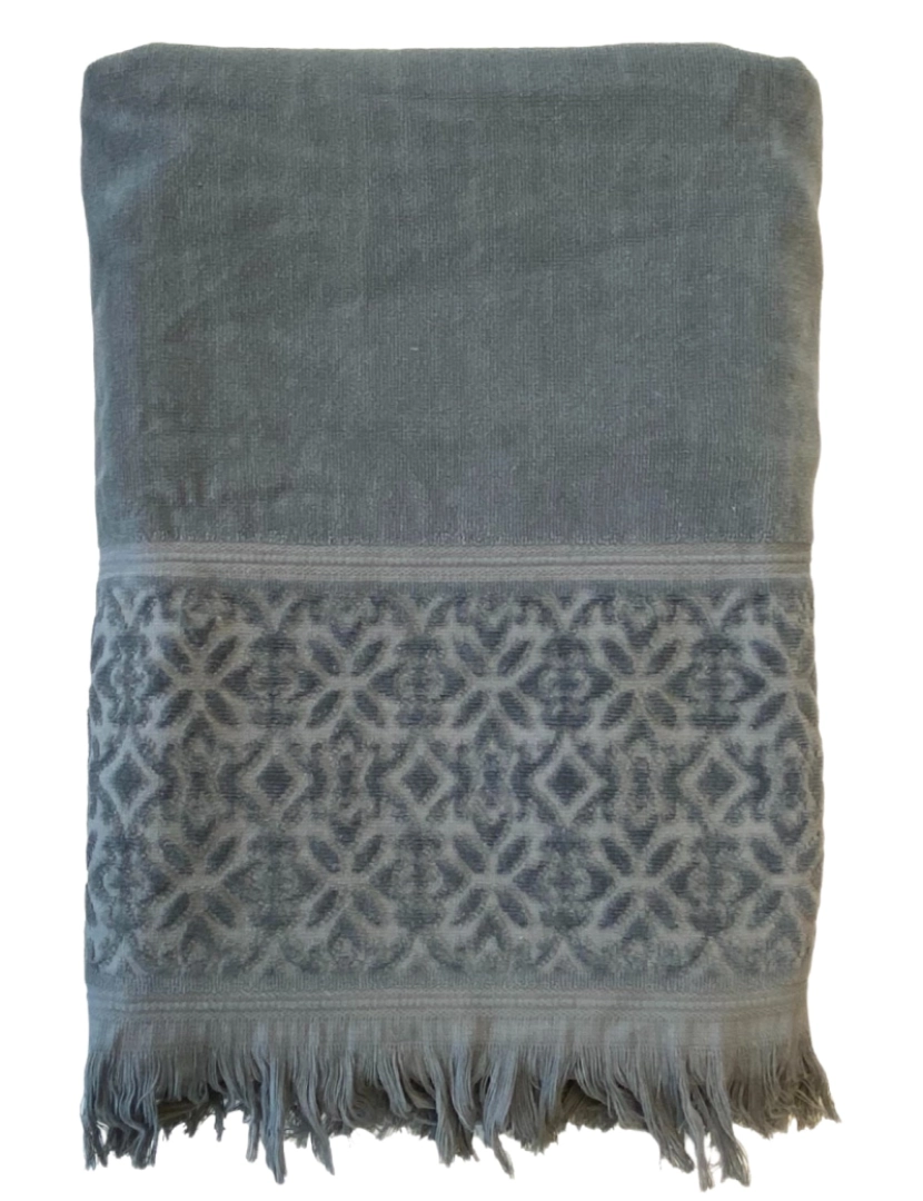 Le Comptoir De La Plage - Toalha de veludo lisa Romance Gris 90x170 460g/m²