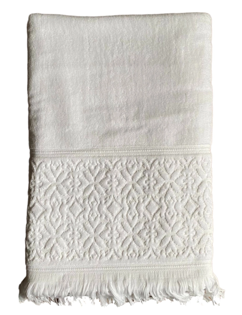 Le Comptoir De La Plage - Toalha de veludo lisa Romance Branco 90x170 460g/m²