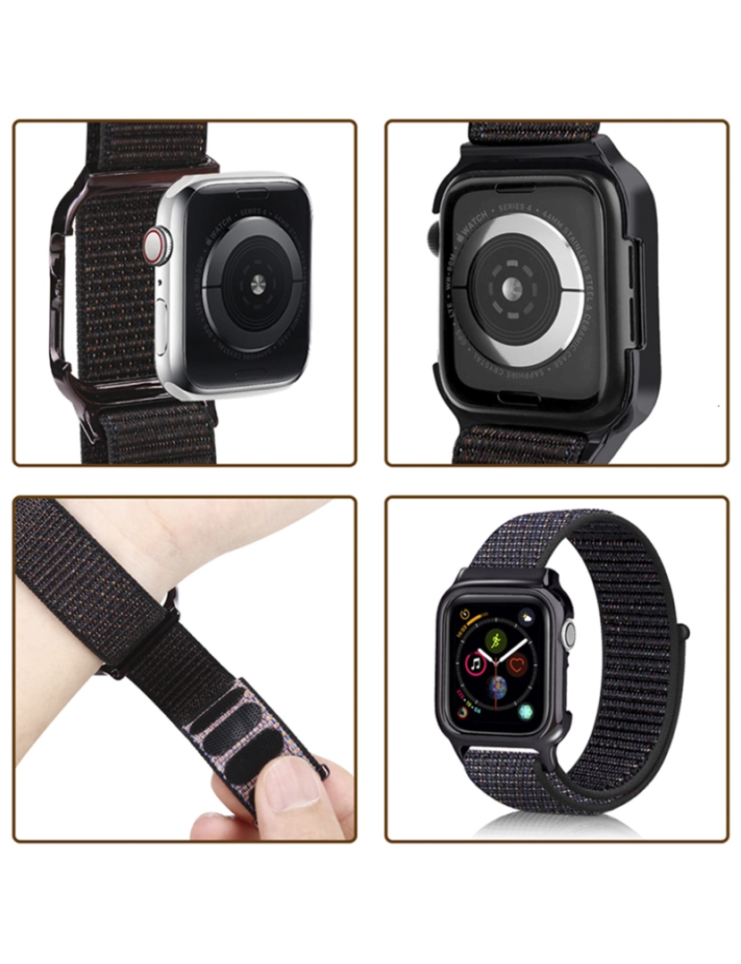 imagem de DAM. Pulseira de nylon com caixa rígida e fecho de velcro compatível com Apple Watch 40mm2