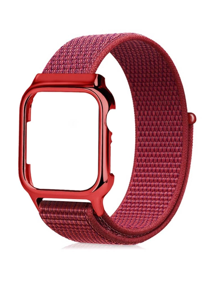 DAM - Bracelete de nylon compatível com iWatch 40mm Vermelho