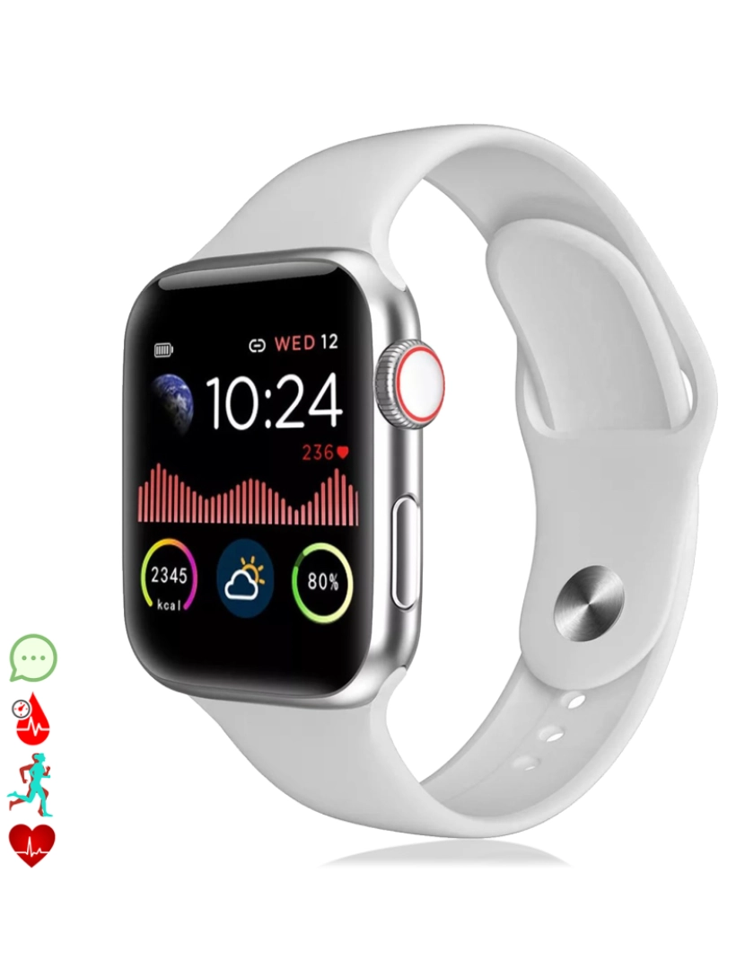 imagem de DAM. W58 Bluetooth Smartwatch com termômetro, monitor cardíaco e notificações.1
