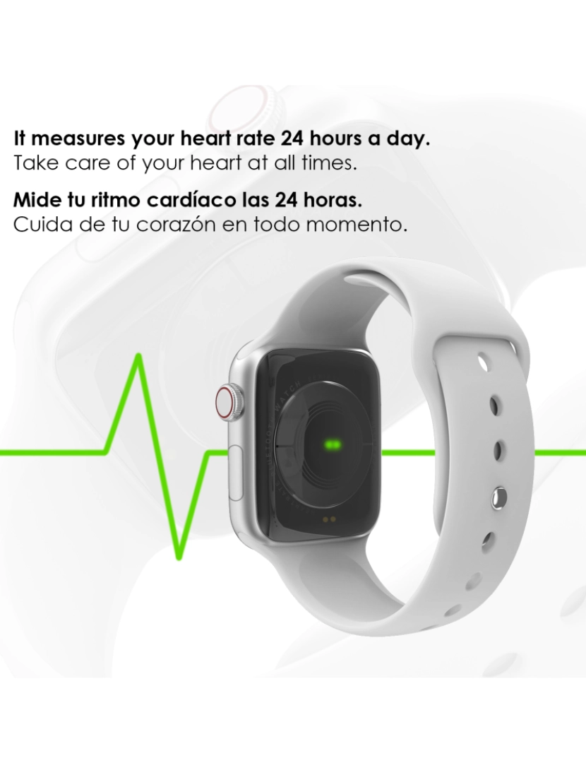 imagem de DAM. W58 Bluetooth Smartwatch com termômetro, monitor cardíaco e notificações.5