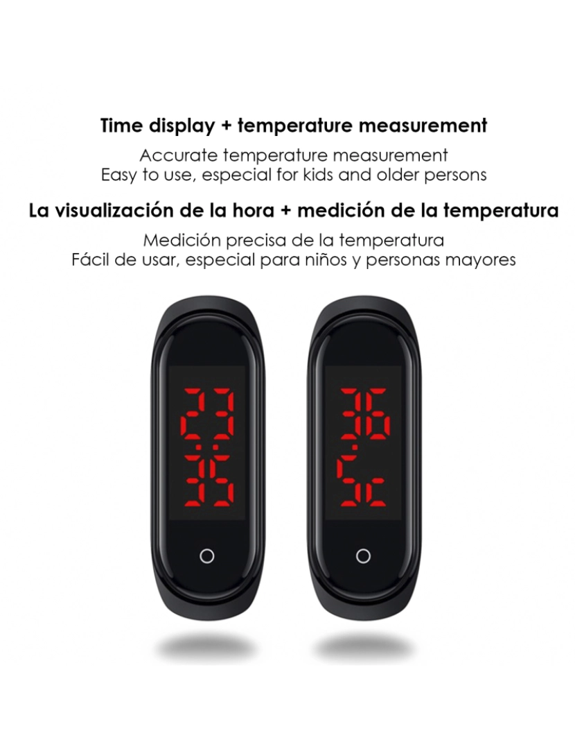imagem de DAM. Pulseira M8 com relógio e termômetro de medição de temperatura corporal3