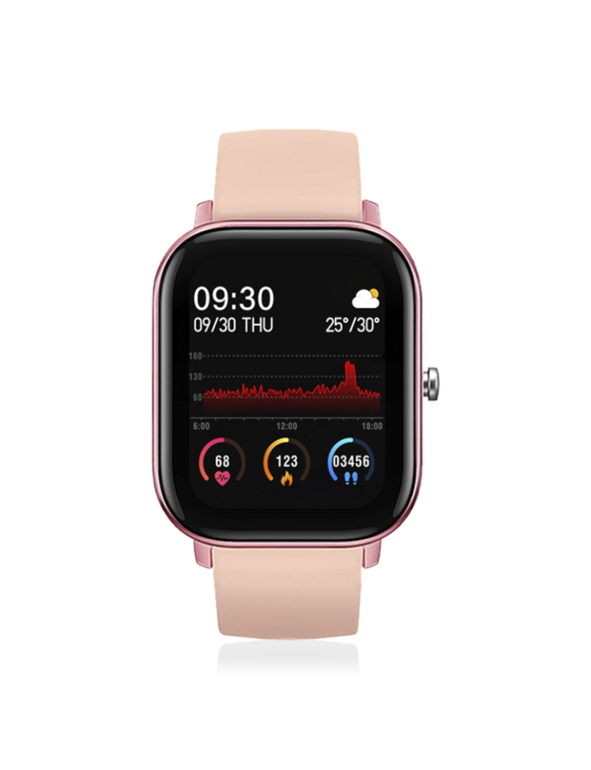 imagem de DAM. Smartwatch AK-P8 com monitoramento de frequência cardíaca, pressão arterial, oxigênio no sangue, modo multiesportivo e notificações.6