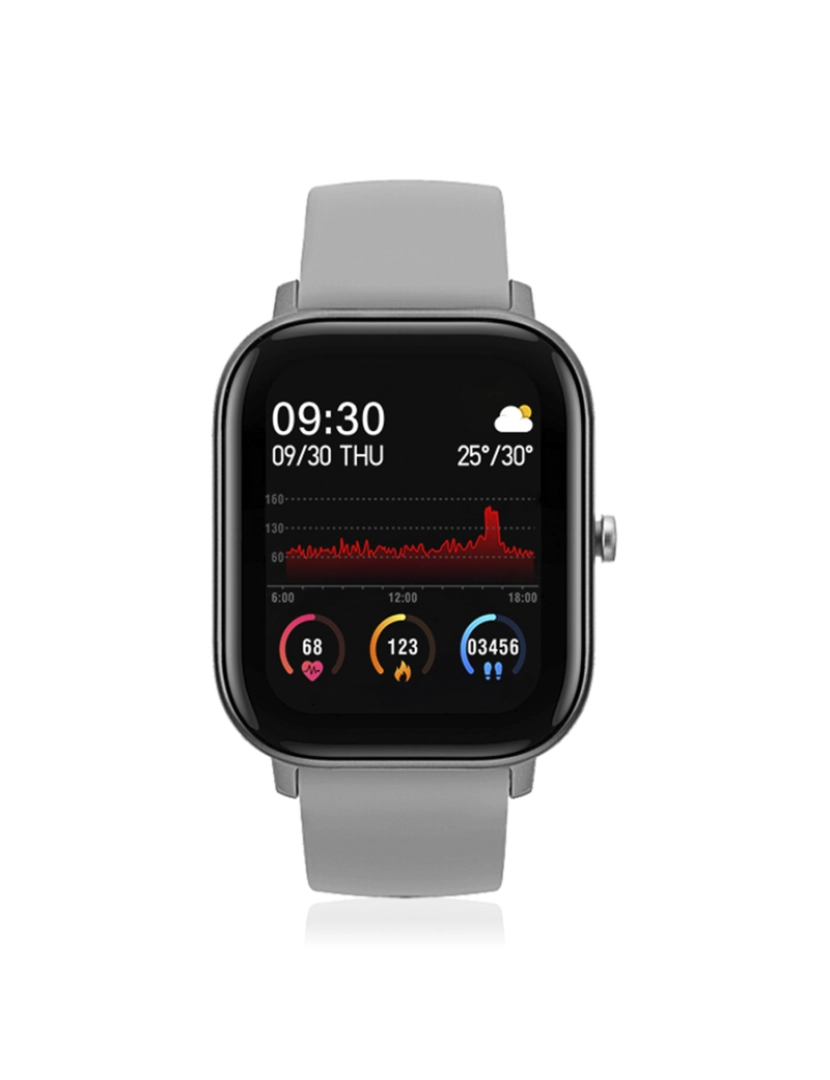 imagem de DAM. Smartwatch AK-P8 com monitoramento de frequência cardíaca, pressão arterial, oxigênio no sangue, modo multiesportivo e notificações.6