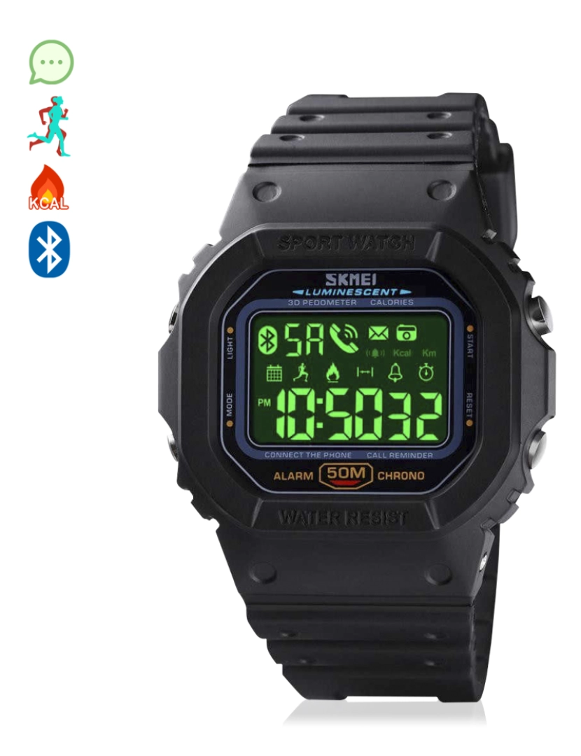 DAM - DAM. Smartwatch 1629 design clássico bluetooth com funções avançadas