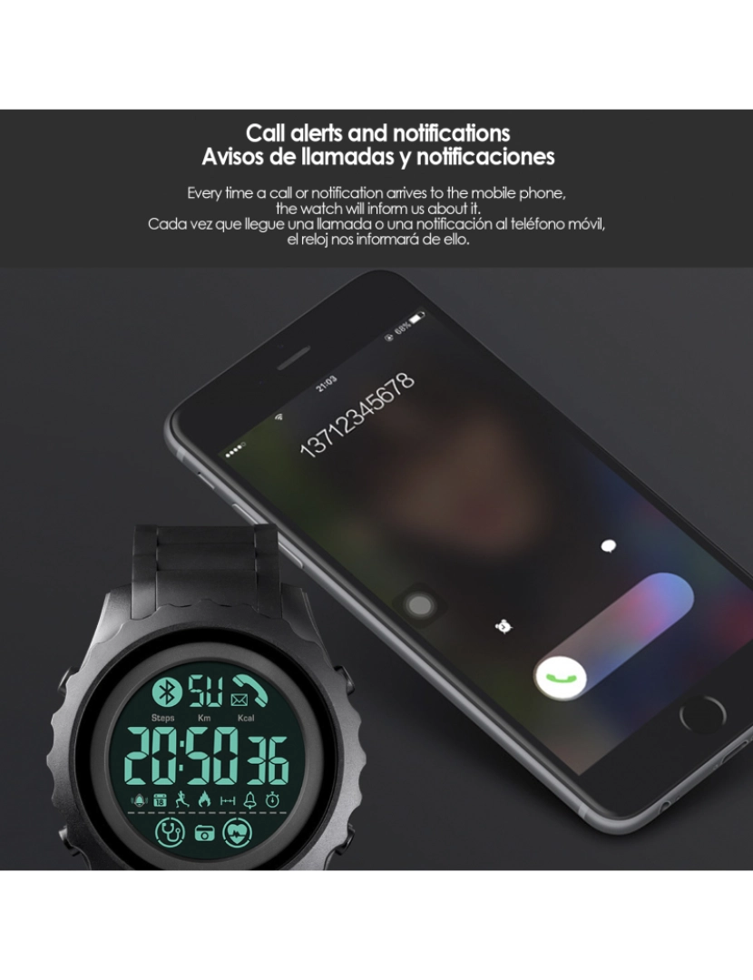 imagem de DAM. Smartwatch 1626 digital bluetooth com funções avançadas5