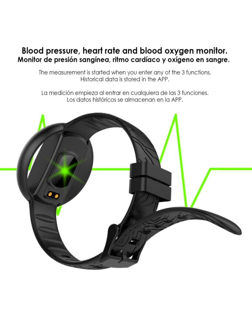 imagem de DAM. Pulseira inteligente multiesportiva E99 com monitor de frequência cardíaca, notificações3