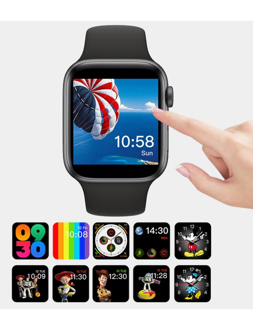 imagem de DAM. Smartwatch U68 com notificações de App, termômetro, monitor de pressão arterial, O2 no sangue e modo multiesportivo.7