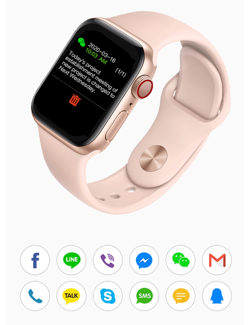 imagem de DAM. Smartwatch U68 com notificações de App, termômetro, monitor de pressão arterial, O2 no sangue e modo multiesportivo.3