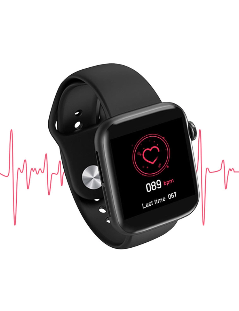 imagem de DAM. Smartwatch U68 com notificações de App, termômetro, monitor de pressão arterial, O2 no sangue e modo multiesportivo.4