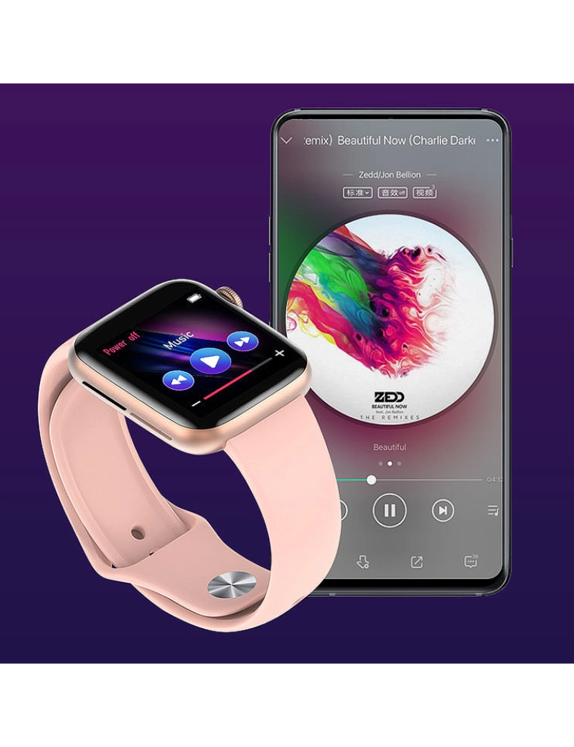 imagem de DAM. Smartwatch U68 com notificações de App, termômetro, monitor de pressão arterial, O2 no sangue e modo multiesportivo.6
