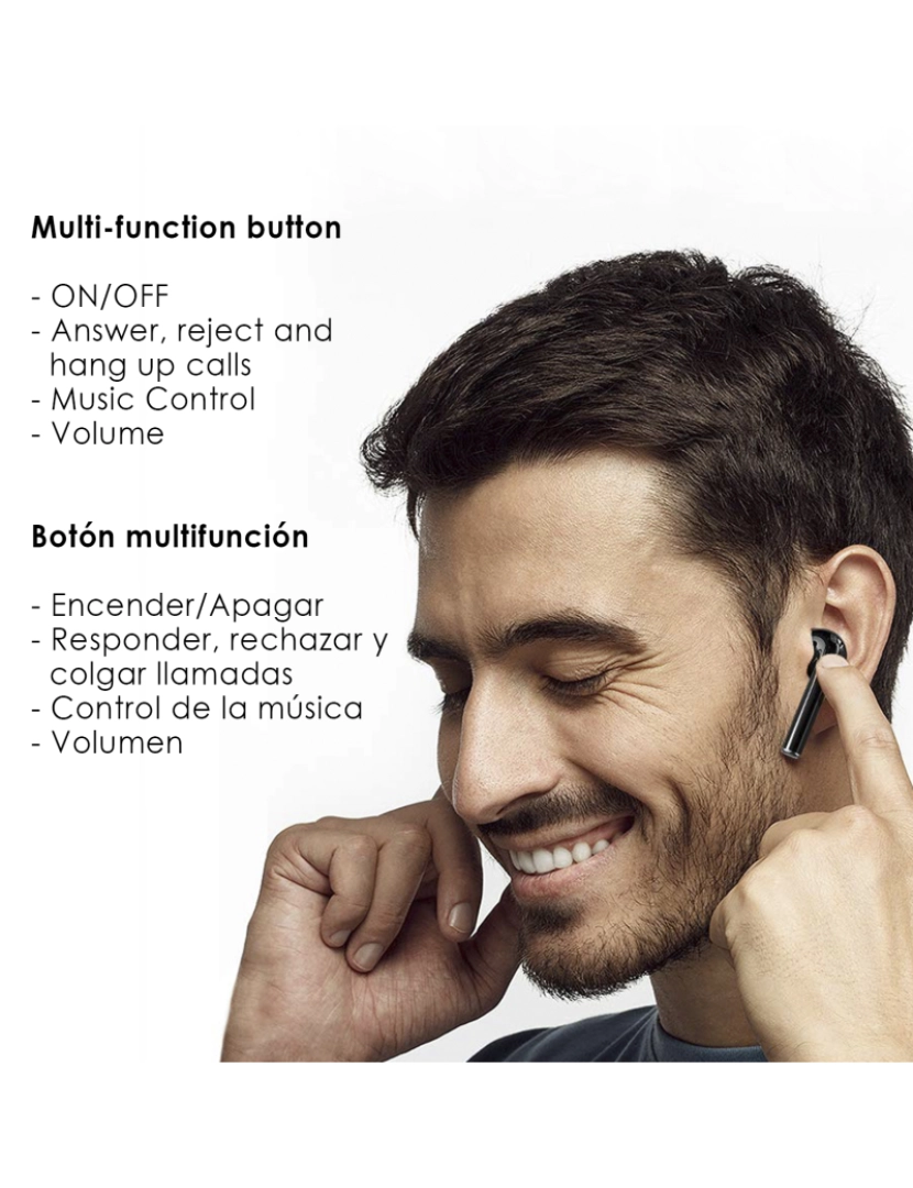 imagem de DAM. Fone de ouvido TWS H19 Bluetooth 5.0 caixa 350mah + fones com 40mah.5