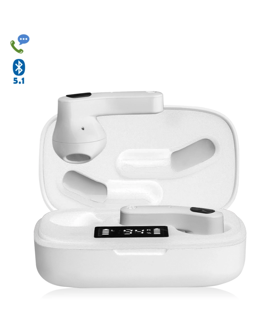 imagem de DAM. Fones de ouvido TWS H22T Bluetooth 5.1 com display de carregamento. Caixa de 300 mah + fones de ouvido com 30 mah.1
