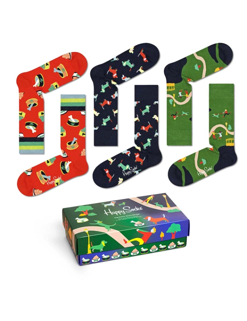 Happy Socks - Conjunto de 3 Packs para passear com cães