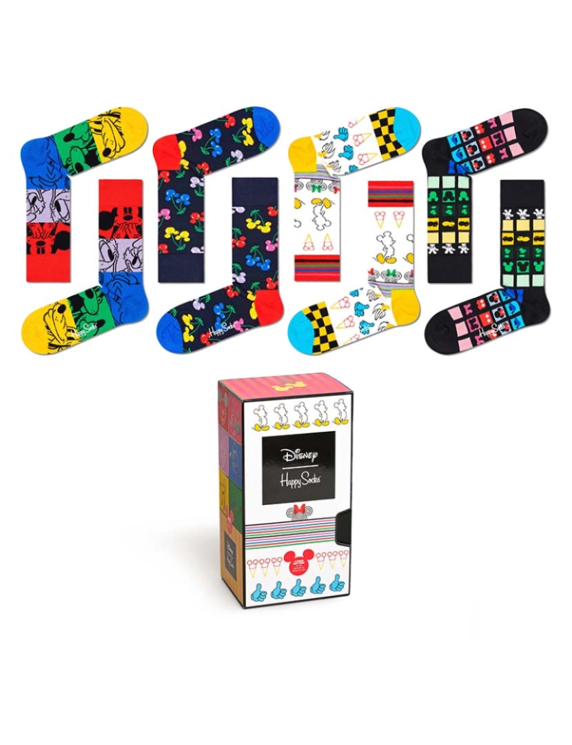 Happy Socks - Conjunto de 4 Packs de presente Disney