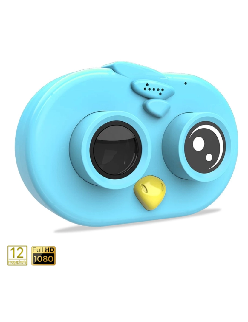 DAM - DAM. Câmera para fotos e vídeos para crianças, design de pássaros. Full HD1080 e 12 megapixels