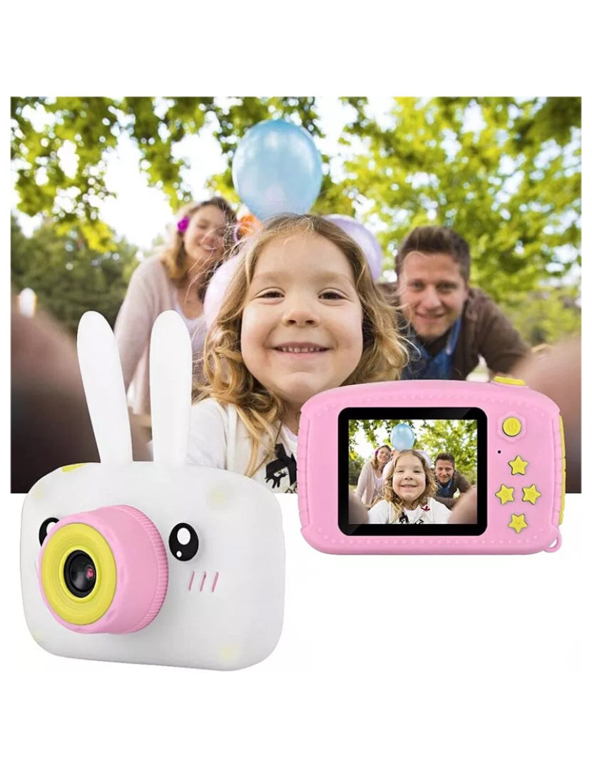 imagem de DAM. Câmera de foto e vídeo infantil, com jogos embutidos. HD 720 e até 40 megapixels. tela de 2 polegadas.7