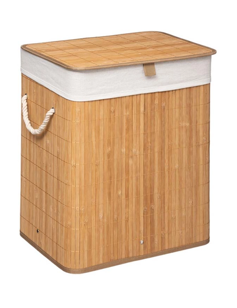 Atmosphera - Cesto da Roupa 5five 50 x 41.5 x 30 cm Branco Bambu