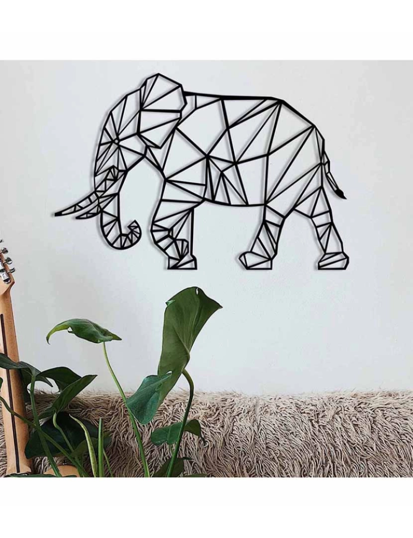 ASR - Decoração Parede Metal Geometric Elephant