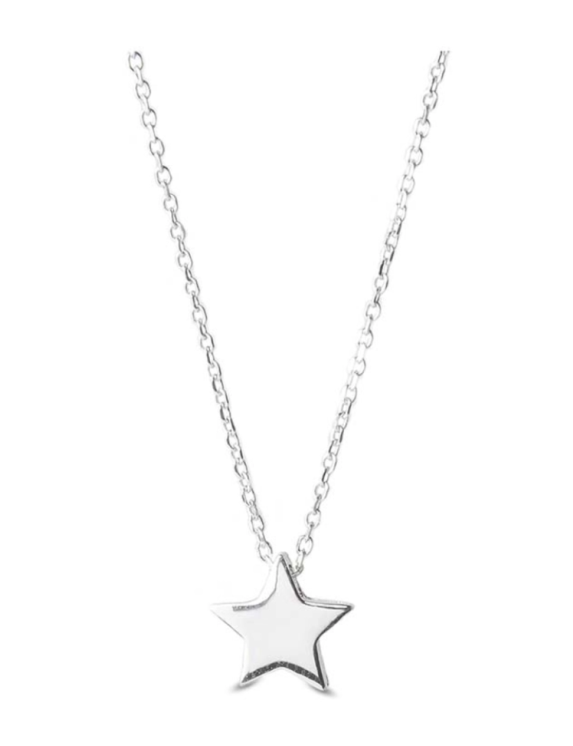 Luxenter - Colar estrela em prata de lei 925 com banho de ródio Branco