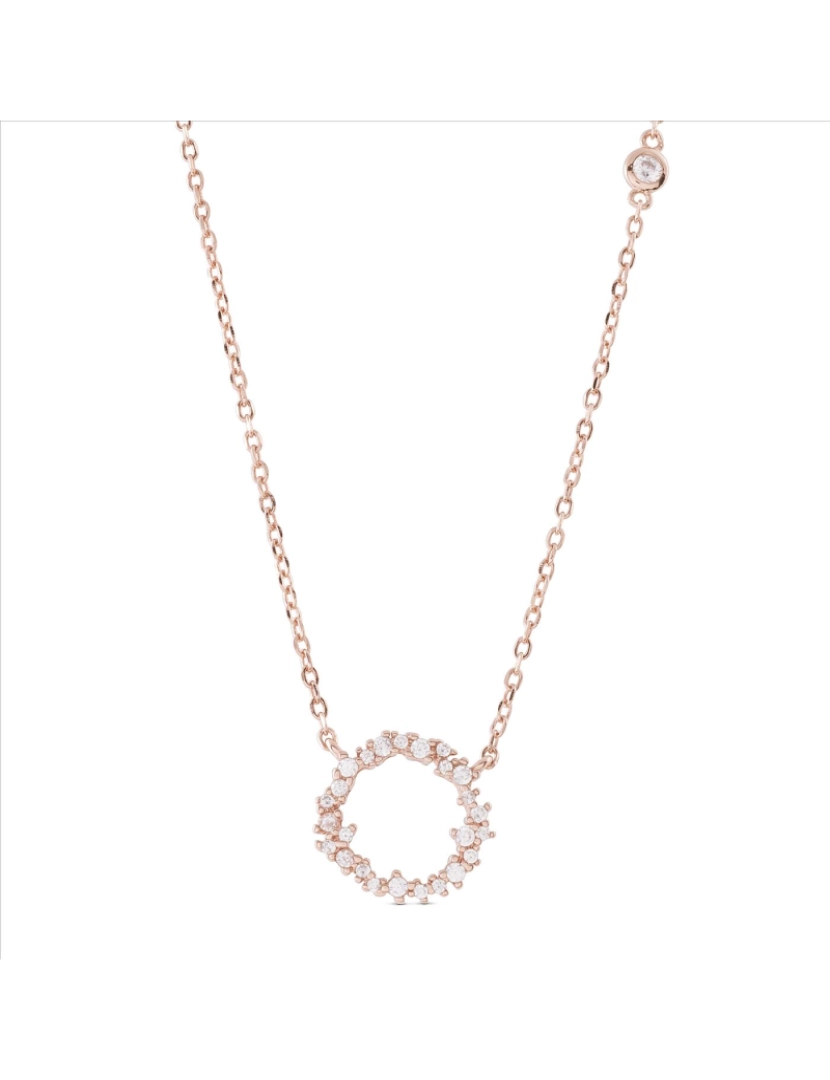 Luxenter - Colar, Thilak de 925 prata esterlina e zirconita brilhante com banho de ouro rosa 18k