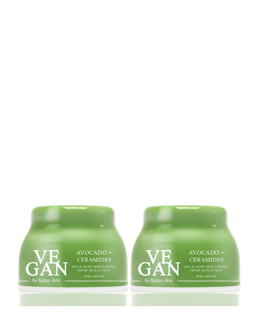 Vegan by Happy Skin  - 2x Creme de Noite Abacate & Ceramidas 50Ml