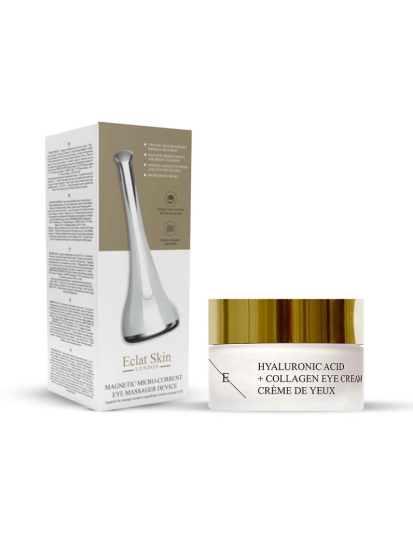Eclat Skin London - Massajador de Olhos + Ácido Hialurónico pro-age Creme Olhos 20ml